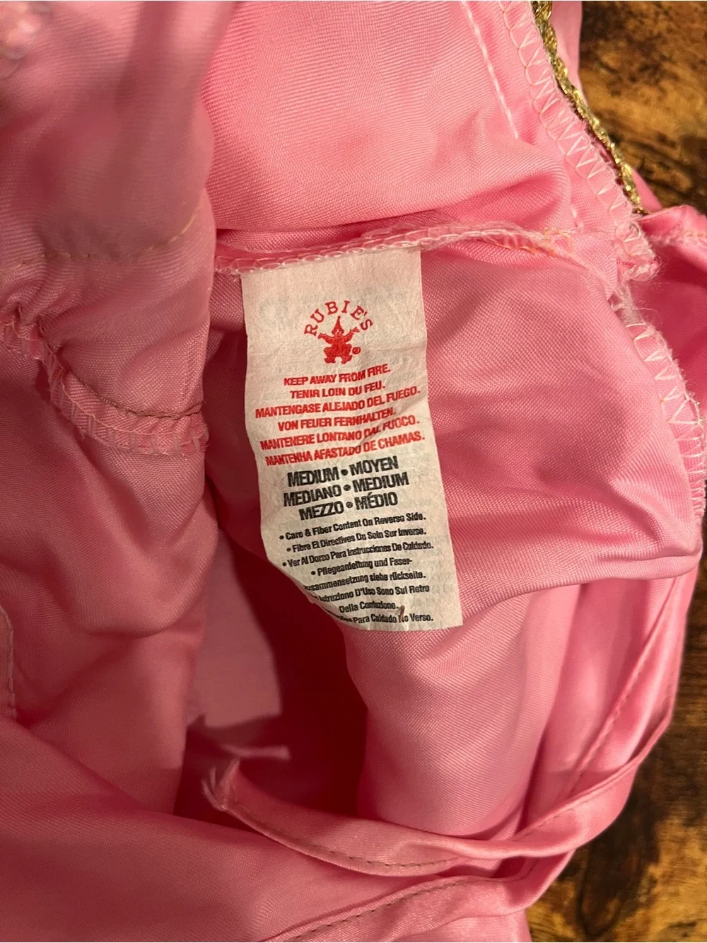 Rubie's Pink Princess Costume Dress with Gold Trim Accents - Picture 3 of 4